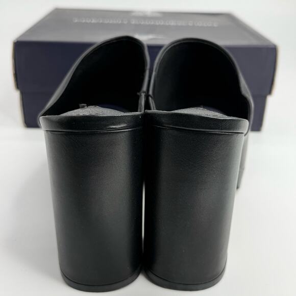 French Connection Black Chunky Platform Mules Size 10 Faux Leather 90s Sandals - Picture 4 of 9